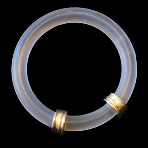 Frosted Lucite Bangle with Gold-Tone Accents